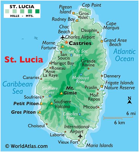 st lucia map.
